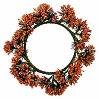 4.5" Fall Orange Bud Pillar Candle Ring - CLOSEOUT