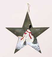 7.5" Tin Barn Star w/ Snowman Face