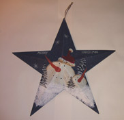 21" Tin Barn Star w/Snowman