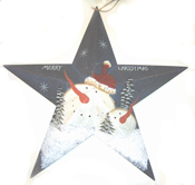 21" Tin Barn Star w/Snowman