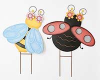 27" Metal Ladybug and Bee Yard Stake, 2 Assorted