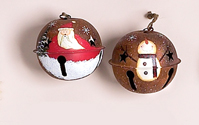 4.5" Handpainted Xmas Bell Ornament