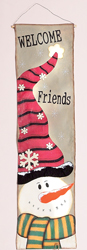 40" Canvas Banner w/ Snowman Face