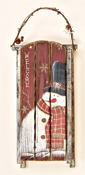 23" Wooden Snowman Sled with Bells