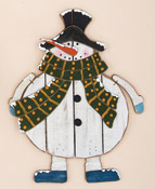 16" Hanging Wood Snowman