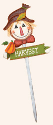 35" Metal Scarecrow & Sign on Wood Stake