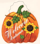 16" Hanging Wood Pumpkin