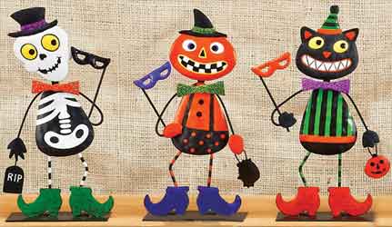 7" Standing Metal Halloween Figures
