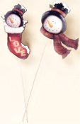 5" Wood Snowman on 6" Pick
