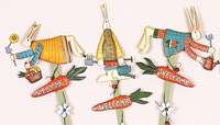 19" Whimsical Tin Bunny Stake