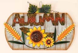 15" Wood & Tin  Autumn Sign