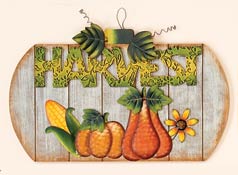 15" Wood & Tin Harvest Sign