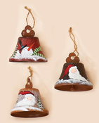 3" Tin Holly Bell Ornament