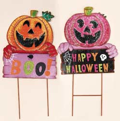 26" Metal Pumpkin Stake