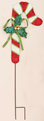 36" Metal Candy Cane On Stake
