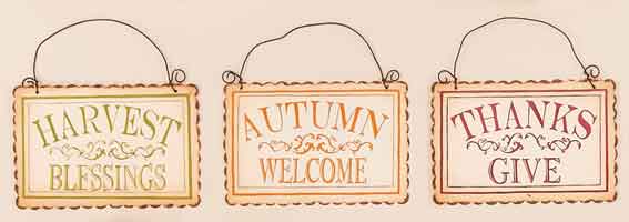 7" Metal Hanging Fall Sign