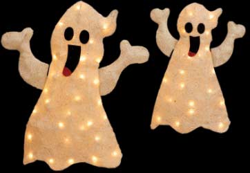 29" & 23" Outdoor Sisal Lighted Ghost