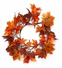 6" Inner Diamater Fall Maple Leaf Candle Ring Centerpiece
