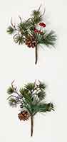 7" Pine Needle & Pine Cone Pick