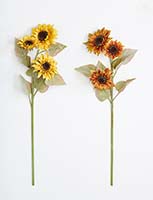 33" Sunflower with Leaves Spray x 3