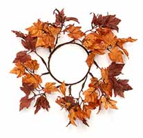 5" Inner Diamater Fall Maple Leaf Candle Ring Centerpiece