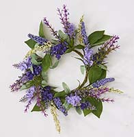 3.5" LAVENDER CANDLE RING W/LEAVES