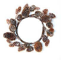 4.25" Pine Cone Candle Ring