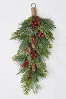 23" Pine Swag with Red Berries and Pine Cones