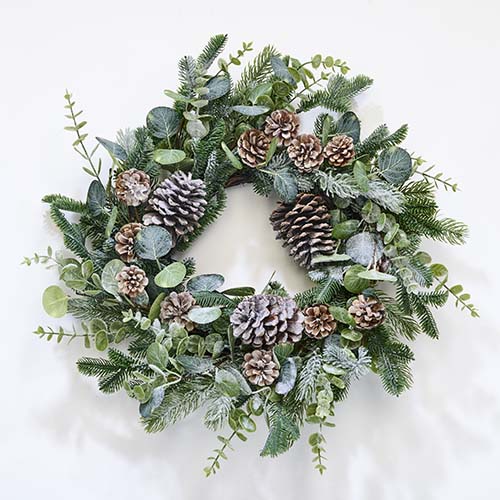 22" Artificial Mixed Greens Christmas  Wreath
