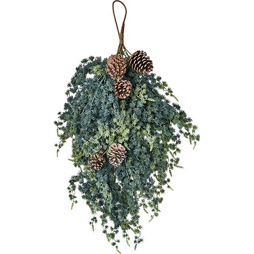 35" Artifical Evergreen Christmas Teardrop Swag