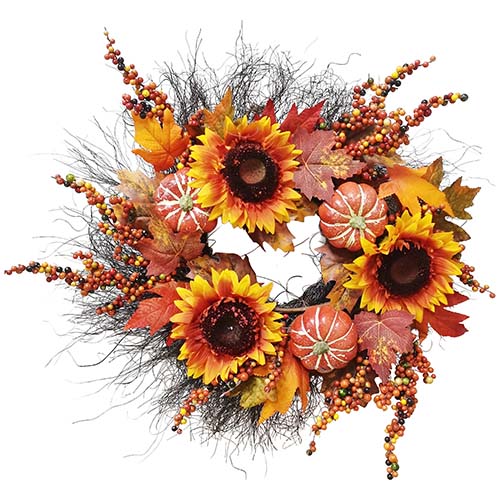 24" Oak Leaf BerryWreath