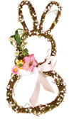 16" Multicolor Flowers on Twig Bunny