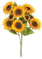25" Sunflower Bush with 6, 6" Sunflowers and 3, 3" Buds