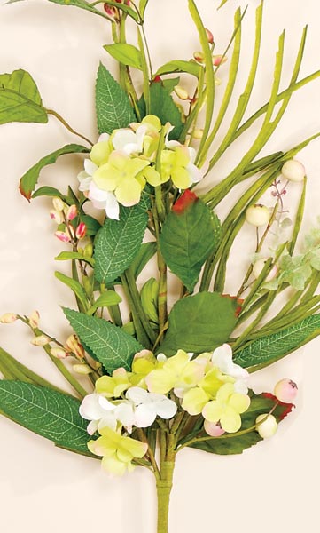 30" Mixed Green & Floral Spray