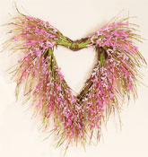 12" Pink Flower Heart on Twig base