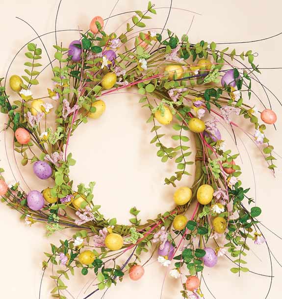 22" Multicolor Easter Egg Wreath