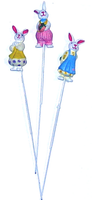 2" Plastic Easter Bunny on 6" Pick - SPECIAL PRICE