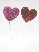 3" Glitter Heart on 12" Pick - CLOSEOUT