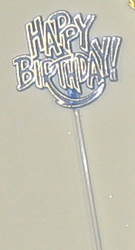 8.5" Happy Birthday Flat Plastic Pick - SPECIAL PRICE