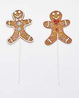 10.5" Gingerbread Man Pick, 2 Assorted