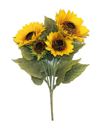 17" Sunflower Bush with 5 Full Flowerheads