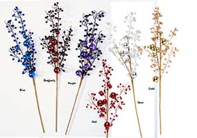 30" Hard Plastic Berries & Shiny Balls Spray