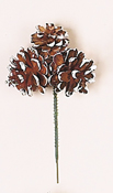 1.75" White Tip Pine Cone Pick x 3