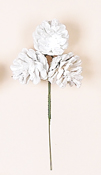 3" White Mica x 3 Pine Cone Pick
