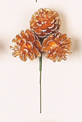 3" Gold x 3 Pine Cone Pick