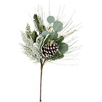 18" White Artificial Christmas Hydrangea And Foliage Bush