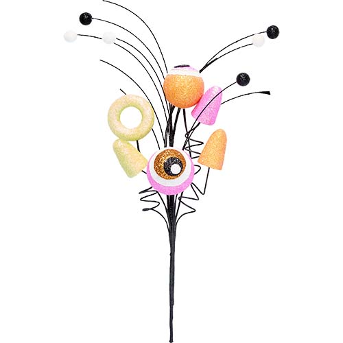 14" Halloween Colorful Eyeball And Candy Pick