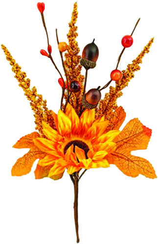 12" Fall Flowers Pick