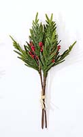 25" Artificial Christmas Norfolk Pine Cedar Berry Bundle Bush