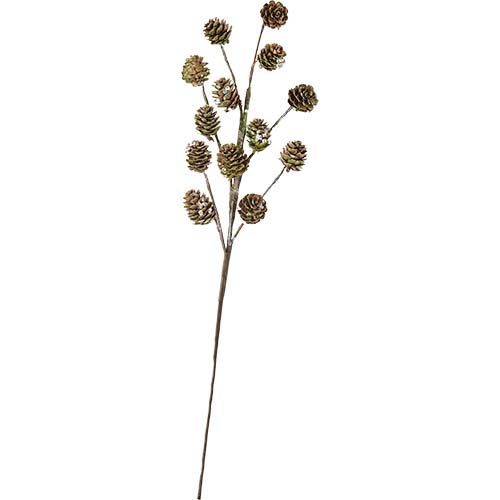 19" Icy Small Pine Cone Spray